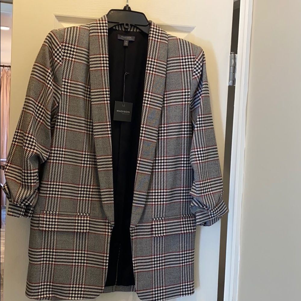 Grey plaid Blazer